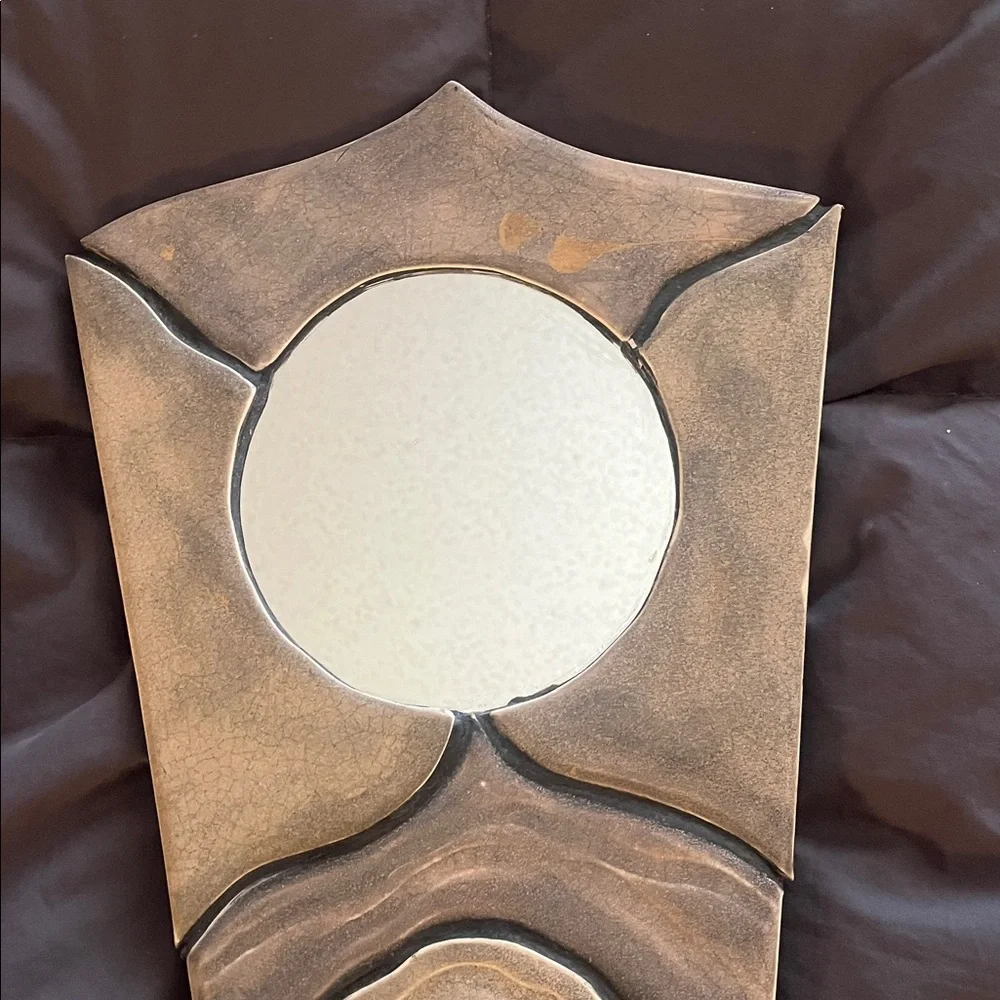 Vintage Gold-Tone Sculptural Wall Mirror
